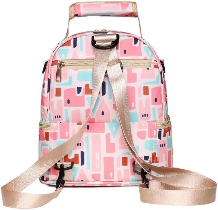 Multi Functional Mother And Baby Bag For Going Out, Mother Carrying Milk Bag, Insulated Mommy Bag, Double-layer(Pink Strawberry)