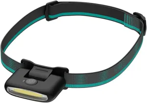 Multifunction COB Headlamp,180°Adjustable Head Torch 170 Lumens Lightweight Waterproof Rechargeable Clip Cap Lights,Include Headlights,Headlight Belts,Storage Bags,Hat Clips, Bicycle Clips,Black