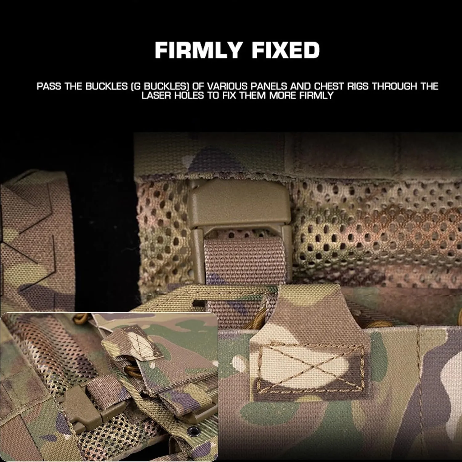 Multifunctional All-Weather MOLLE Expander Wing, Tactical Cummerbund Extension with Hook-Loop for Plate Carrier, Vest Expansion Panel