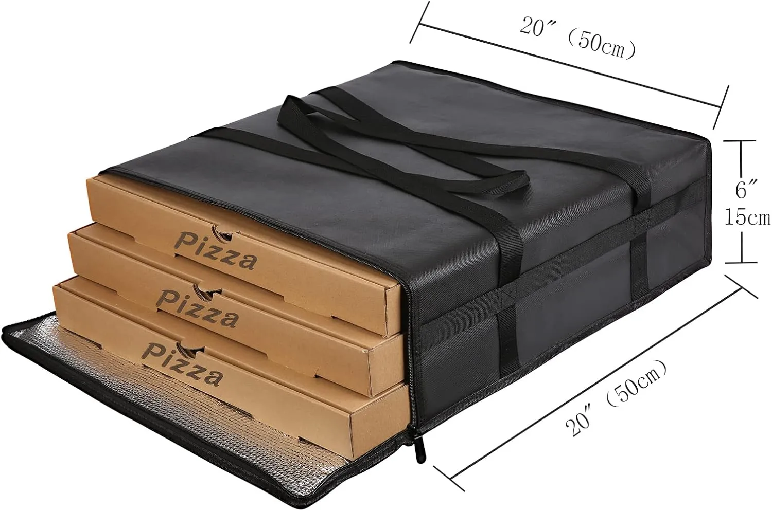 musbus Pizza Carrier Insulated Bags Large for Deliveries, Insulated Pizza Carrier Delivery Bag 20x20 inches Food Bag for Personal and Professional Use