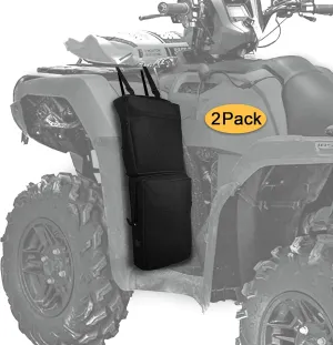MYDAYS 2 Pack ATV Fender Bags, Tank Saddlebags, Rear Cargo Storage Bag for Motorcycle UTV Dirt Bike (Black)