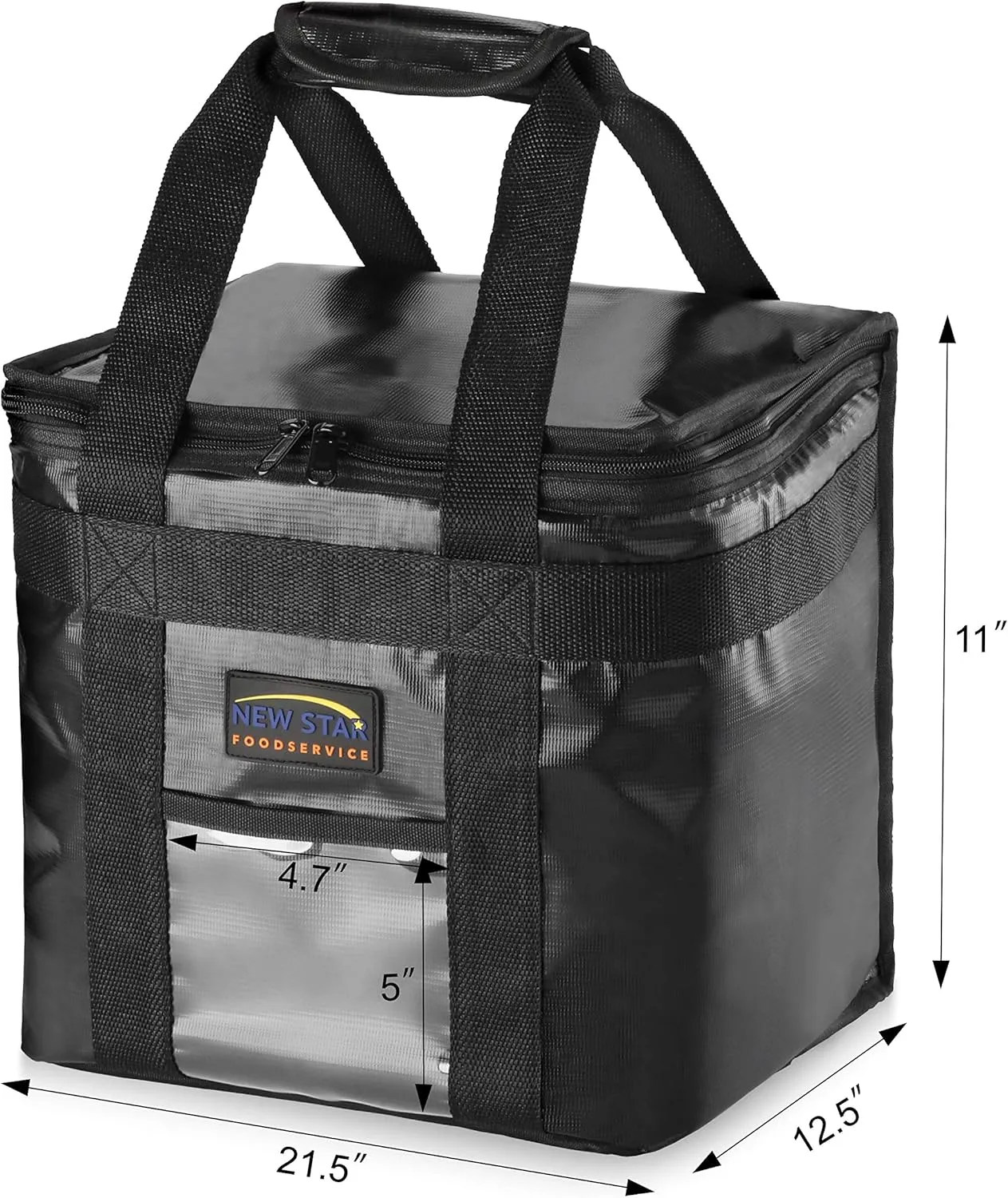 New Star Foodservice 1028683 Commercial Quality Insulated Food Delivery Bag Half-Size,(12" W x 11.5" H x 9.5" D)