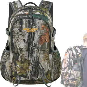 NEW VIEW Hunting Backpack 30L for Kids & Youth, Camo Bag with 11 Pockets, Water Resistant Daypack for Men and Women