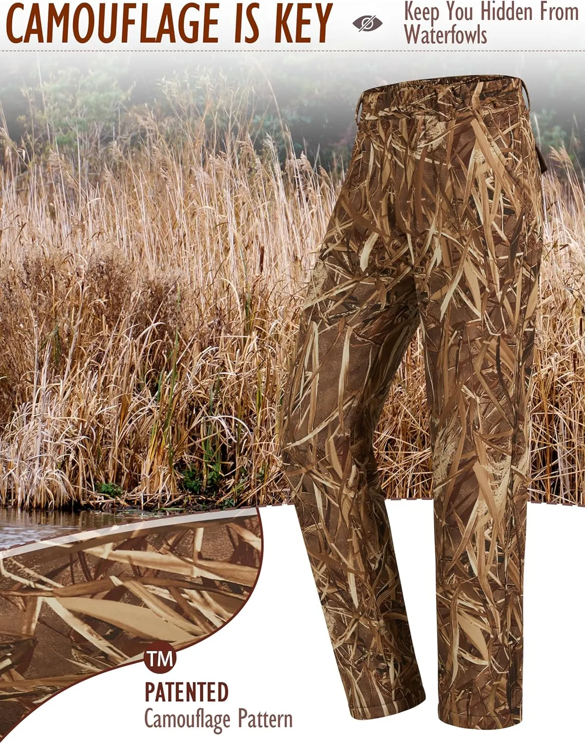 NEW VIEW Womens Camo Hunting Pants, Warm Fleece Lined Hunting Trousers, Lightweight Hunter Pants for Deer Duck Turkey Hunting