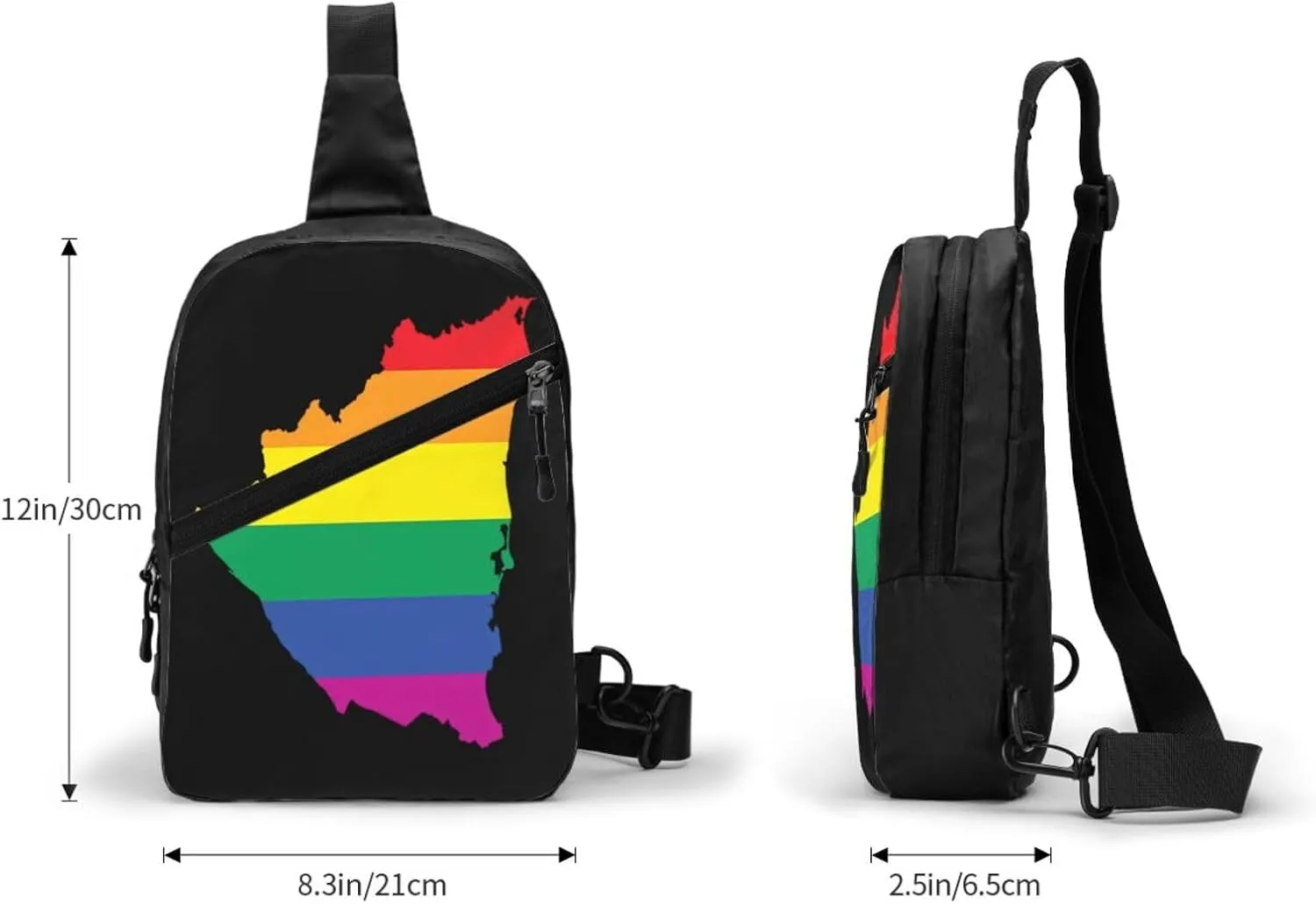 Nicaragua LGBT Rainbow Gay Pride Map Flag Crossbody Bag Portable Sling Bags Foldable Chest Daypack Reusable Sports Shoulder Backpack Diagonally Casual Rucksack Travel Bag
