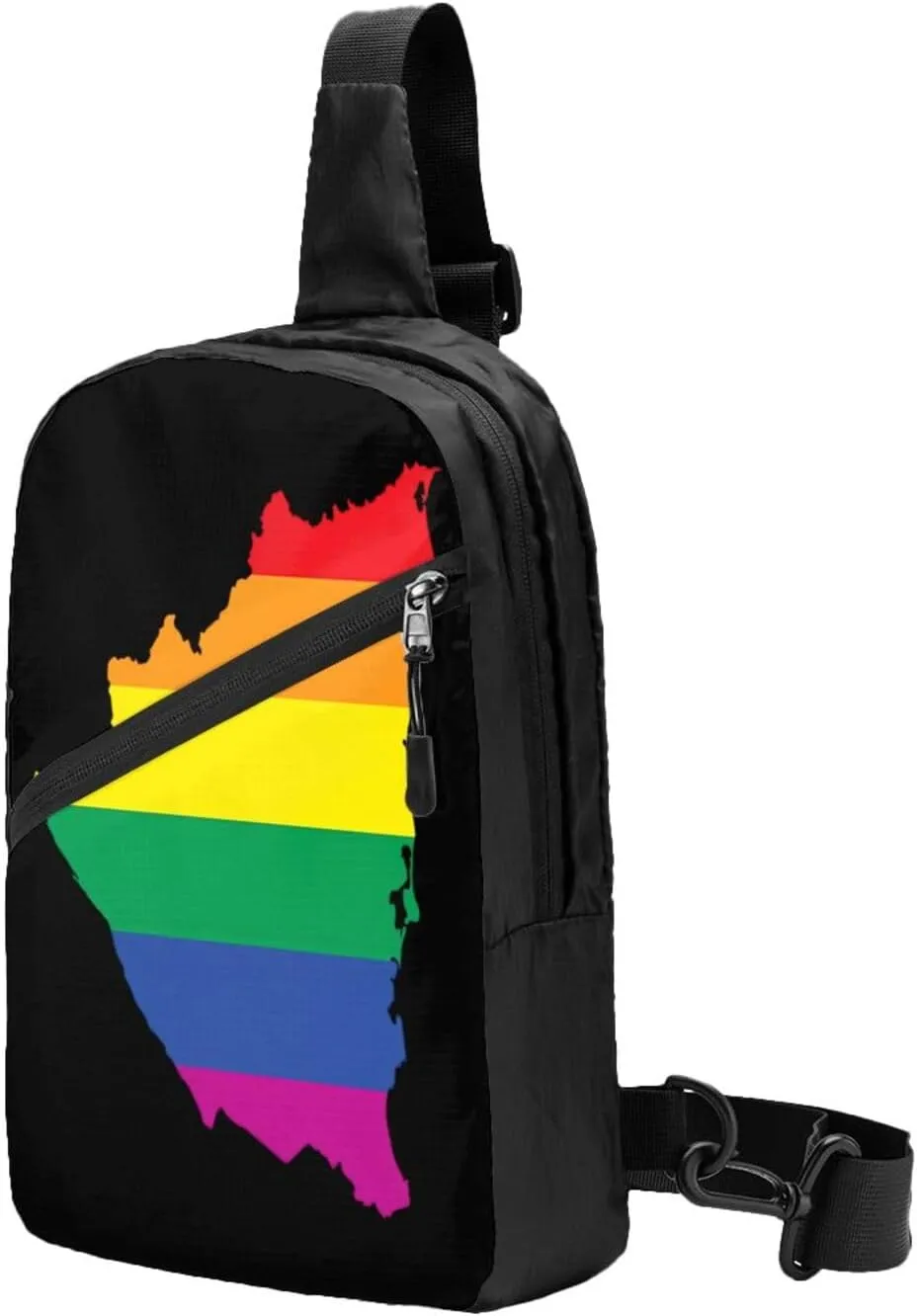 Nicaragua LGBT Rainbow Gay Pride Map Flag Crossbody Bag Portable Sling Bags Foldable Chest Daypack Reusable Sports Shoulder Backpack Diagonally Casual Rucksack Travel Bag