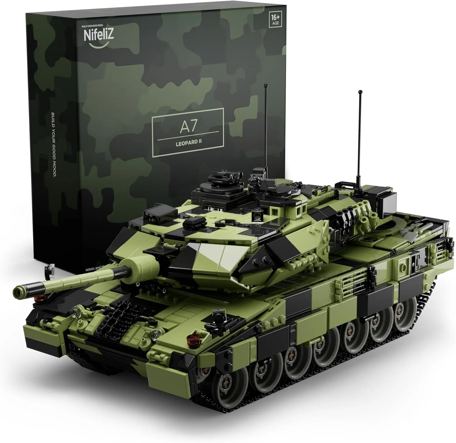 Nifeliz Leopard II A7 Tank, Military Tank Building Set for Adults, Collectible Army Model to Build and Display, Gift Ideal for Military Enthusiasts (2,069 PCS, NF10269)