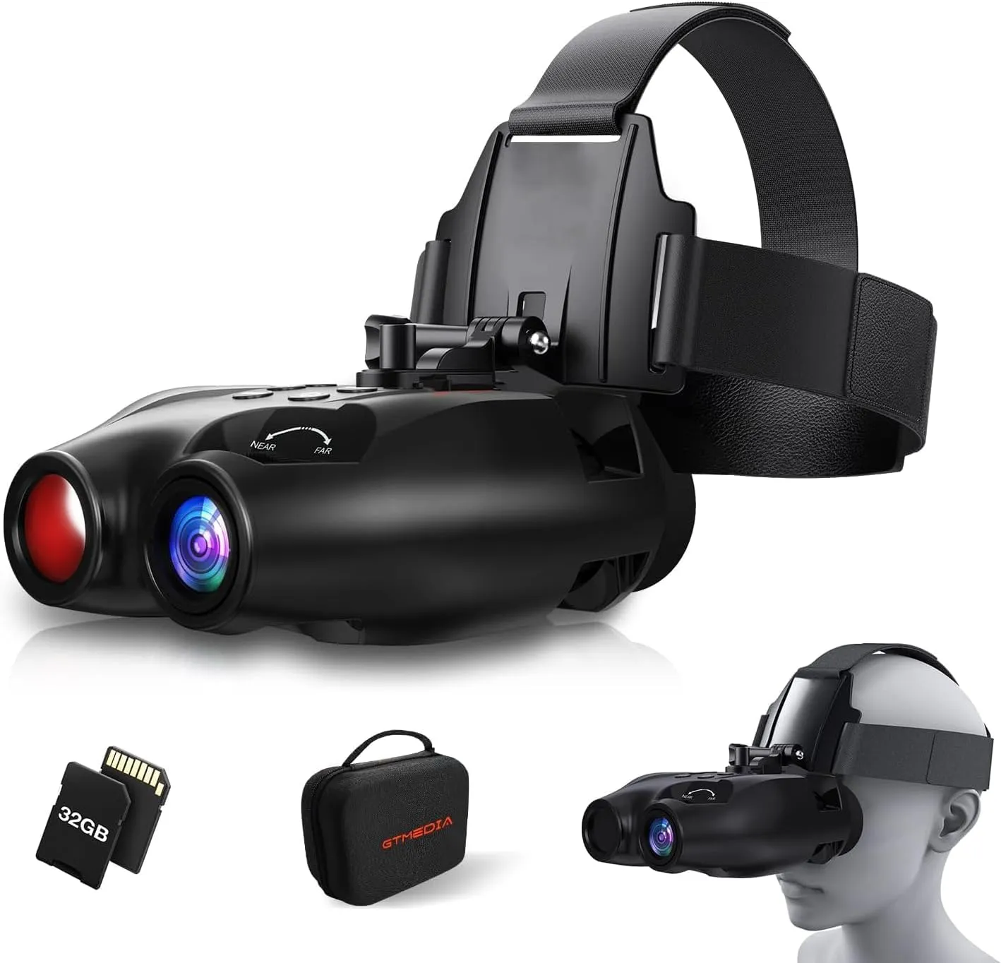 Night Vision Goggle, Night Vision Binoculars for Adults, USB Rechargeable Night Vision Goggles with 32GB TF Card for Photos and Videos, Perfect for Outdoor Hunting Camping and Wildlife Observation