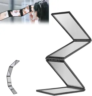 Nishomee Mirror, Multi Angle Folding Mirror for Self Haircutting - Head Back View Available, 4 Way Mirror, 360 Portable Foldable Handheld Desktop Expandable Makeup-1pcs