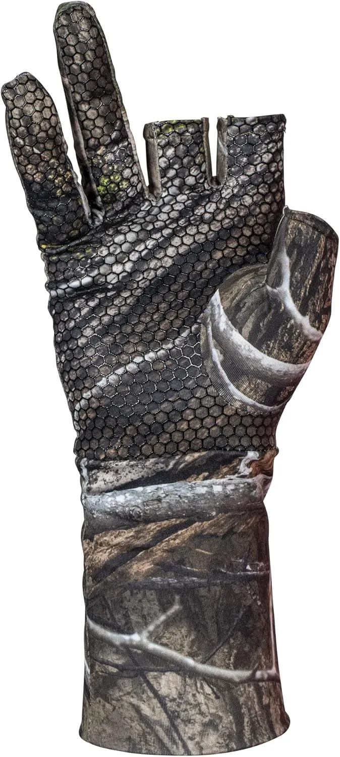 North Mountain Gear Camouflage Hunting Gloves for Men - Fingerless - Lightweight Glove Liner