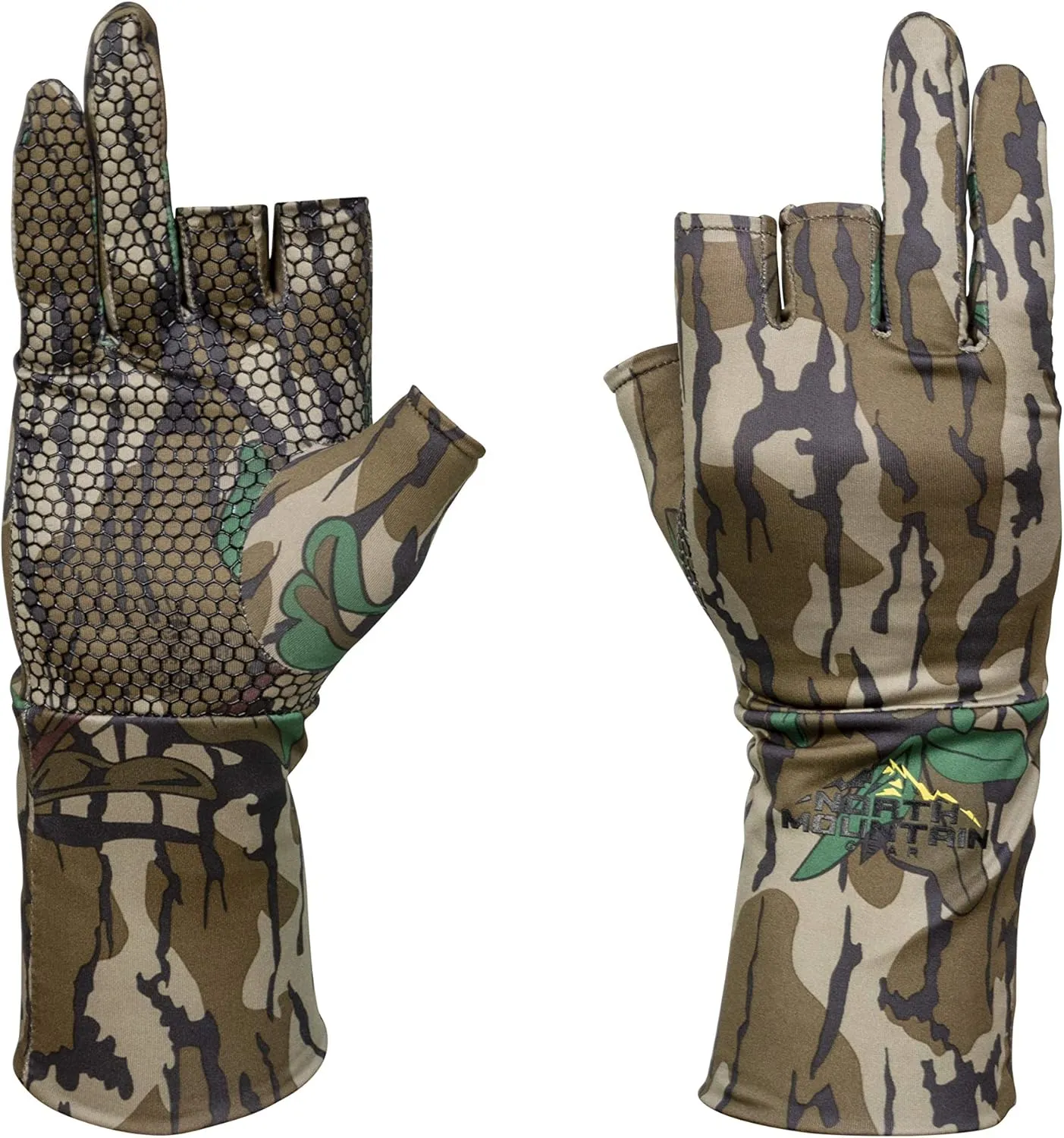 North Mountain Gear Camouflage Hunting Gloves for Men - Fingerless - Lightweight Glove Liner