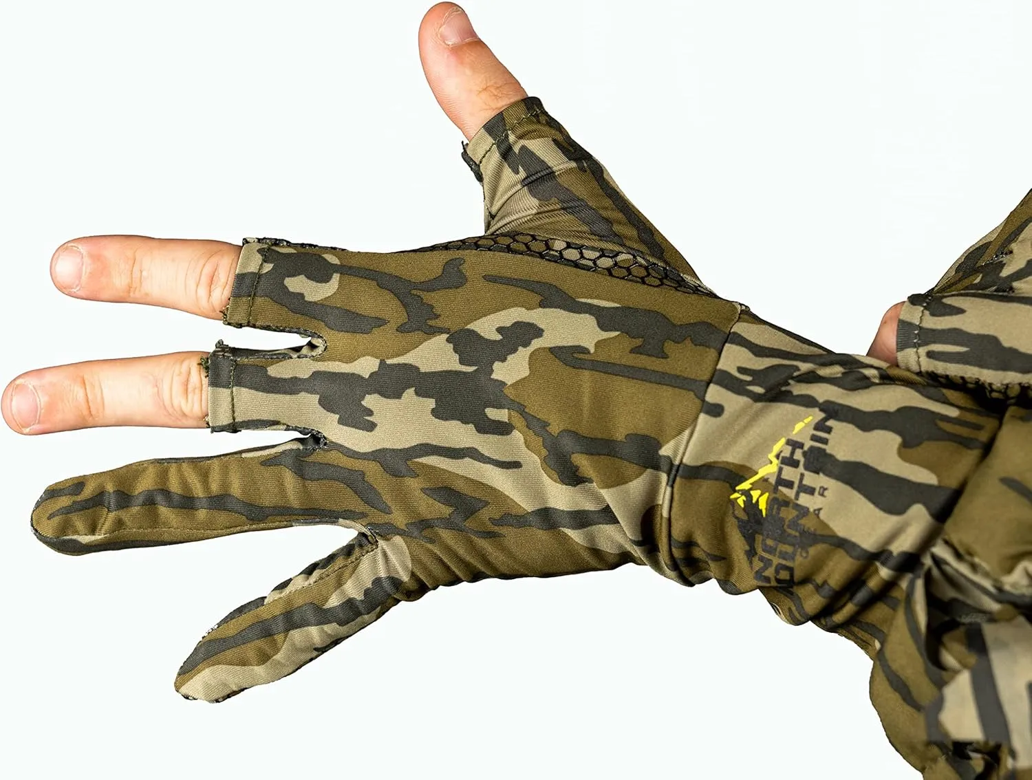 North Mountain Gear Camouflage Hunting Gloves for Men - Fingerless - Lightweight Glove Liner