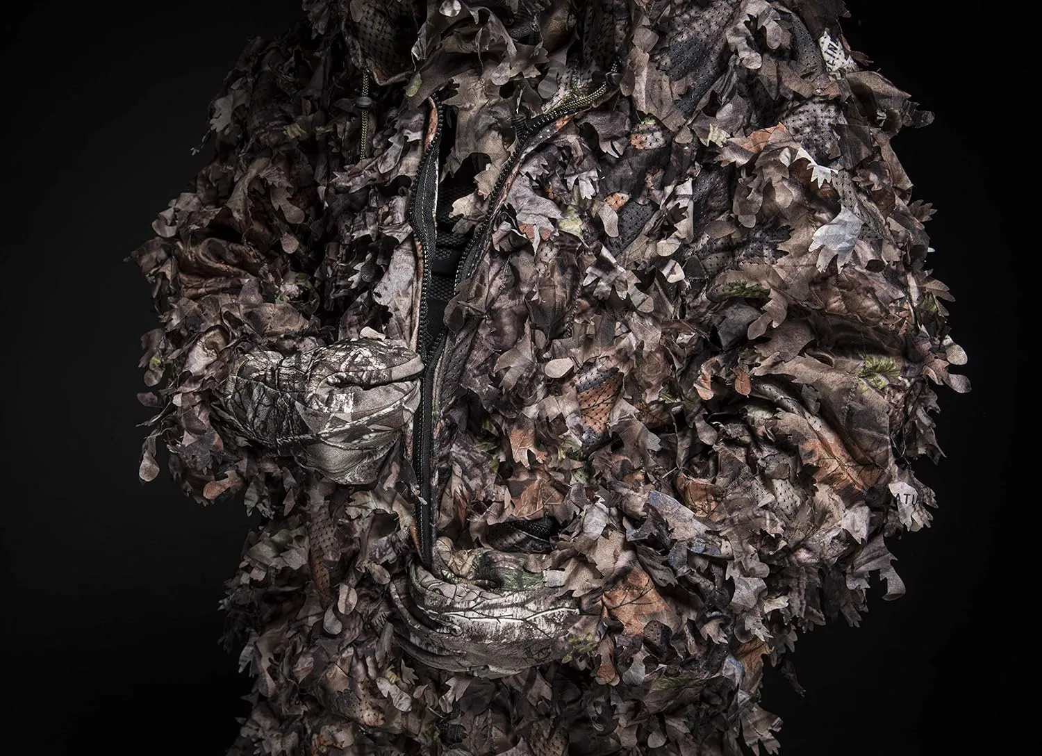 North Mountain Gear Ghillie Suit - Camo Hunting Suit - 3D Leafy Suit - Woodland Camouflage Jacket & Pants - Breathable