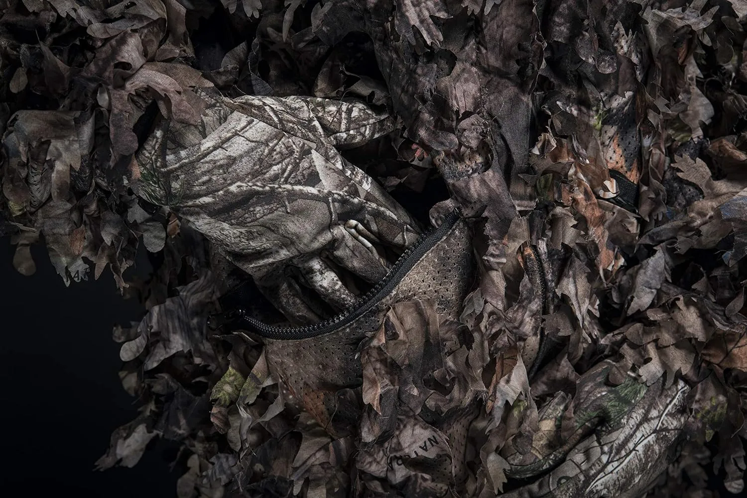 North Mountain Gear Ghillie Suit - Camo Hunting Suit - 3D Leafy Suit - Woodland Camouflage Jacket & Pants - Breathable