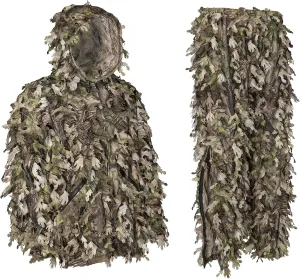 North Mountain Gear Ghillie Suit - Camo Hunting Suit - 3D Leafy Suit - Woodland Camouflage Jacket & Pants - Breathable
