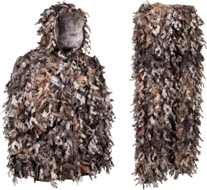 North Mountain Gear Ghillie Suit - Camo Hunting Suit - 3D Leafy Suit - Woodland Camouflage Jacket & Pants - Breathable