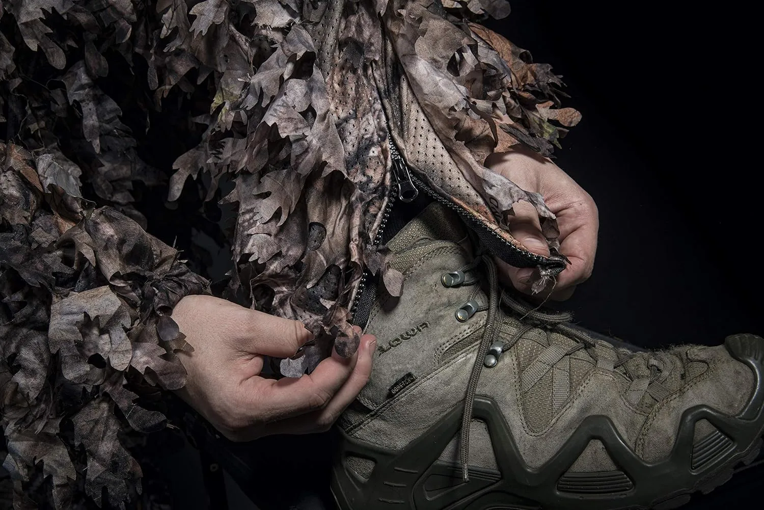 North Mountain Gear Ghillie Suit - Camo Hunting Suit - 3D Leafy Suit - Woodland Camouflage Jacket & Pants - Breathable