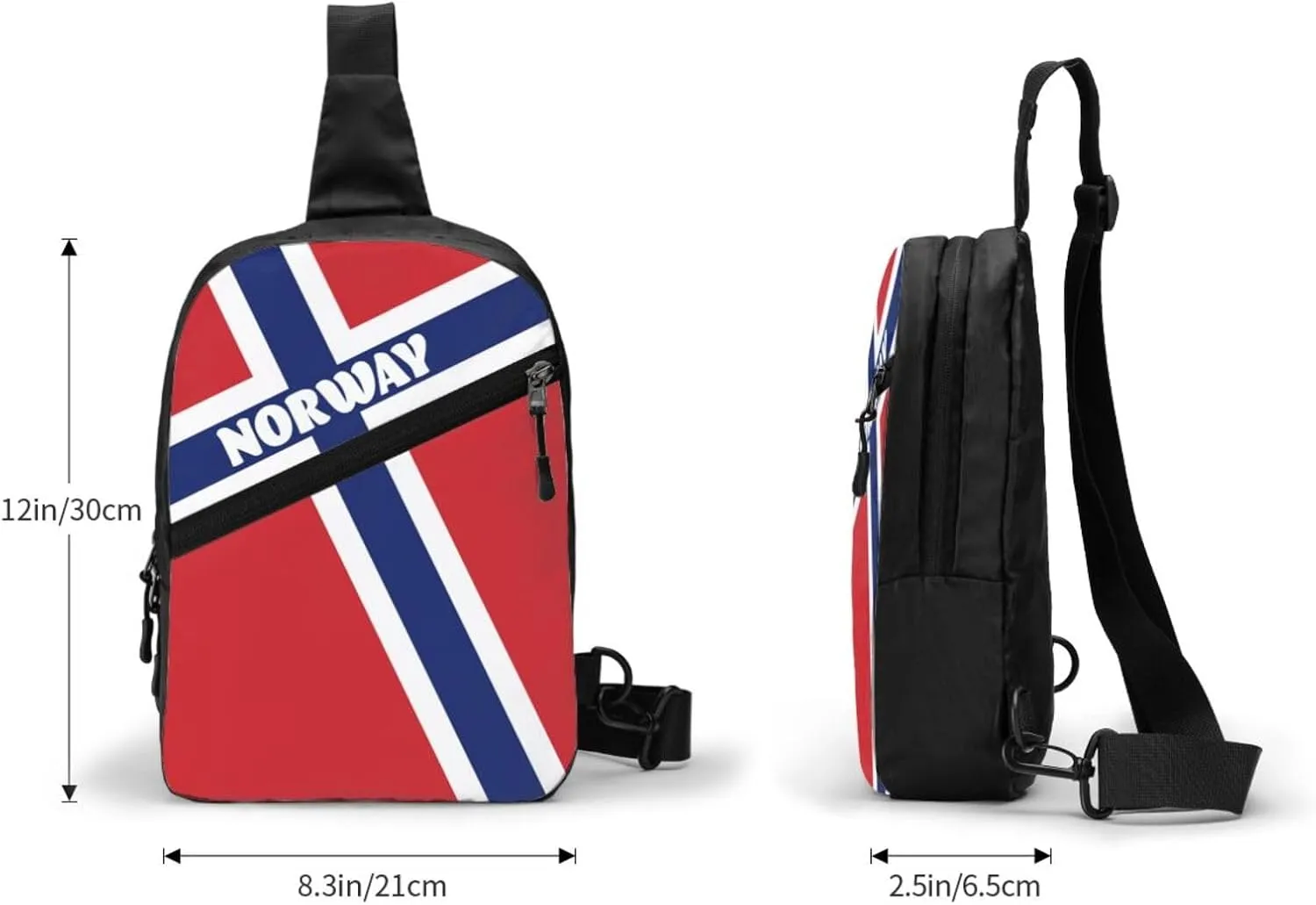Norwegian Norway Flag Crossbody Bag Portable Sling Bags Foldable Chest Daypack Reusable Sports Shoulder Backpack Diagonally Casual Rucksack Travel Bag