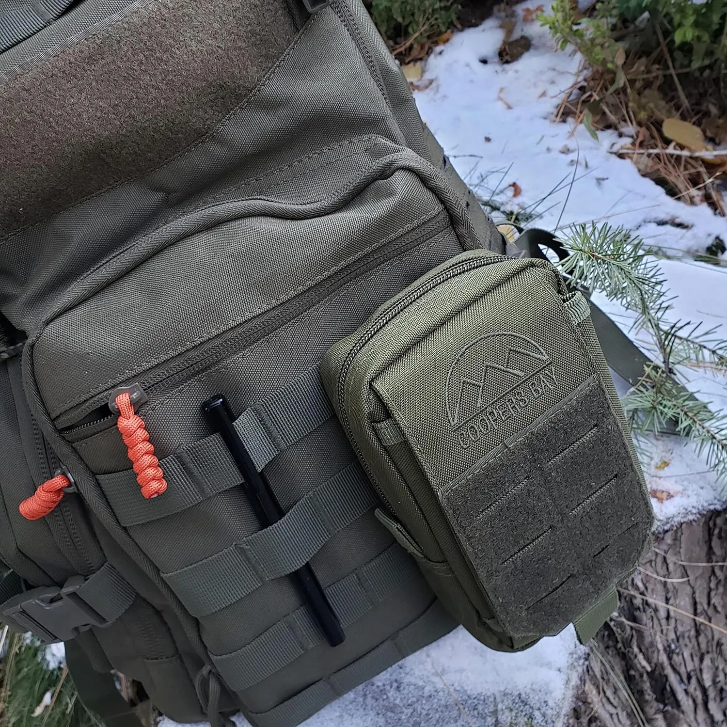 Nylon Possibles Bag - Pack and Store Small Items - Molle/PALS Attachment Straps for Belt or Pack Carry