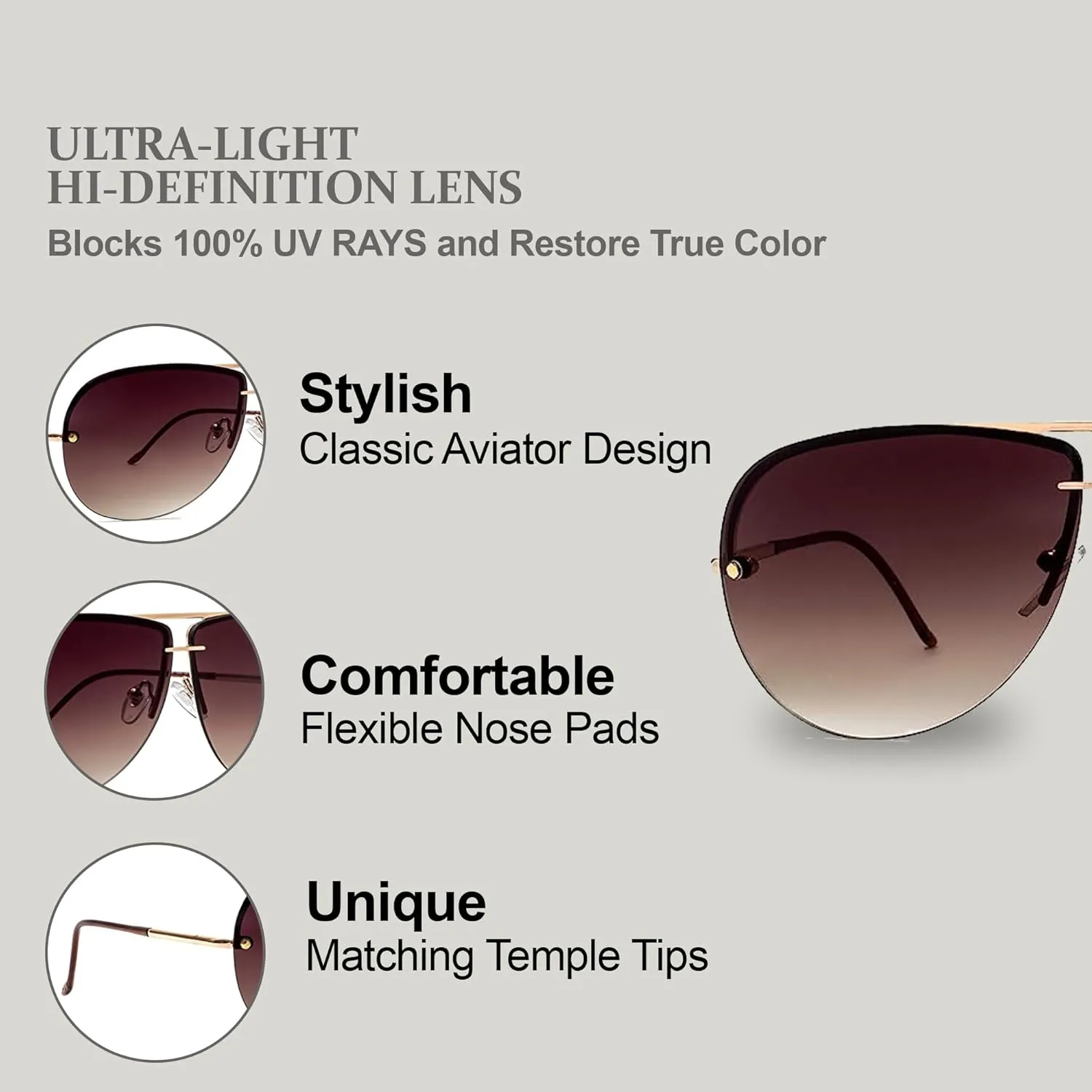 NYS Collection Aviator Sunglasses for Women & Men Medium Fit Thin Metal Frame Gradient Mirror Lenses with 100% UV Protection