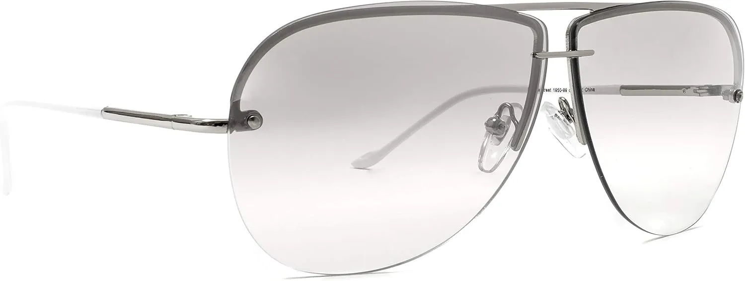 NYS Collection Aviator Sunglasses for Women & Men Medium Fit Thin Metal Frame Gradient Mirror Lenses with 100% UV Protection