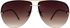 NYS Collection Aviator Sunglasses for Women & Men Medium Fit Thin Metal Frame Gradient Mirror Lenses with 100% UV Protection