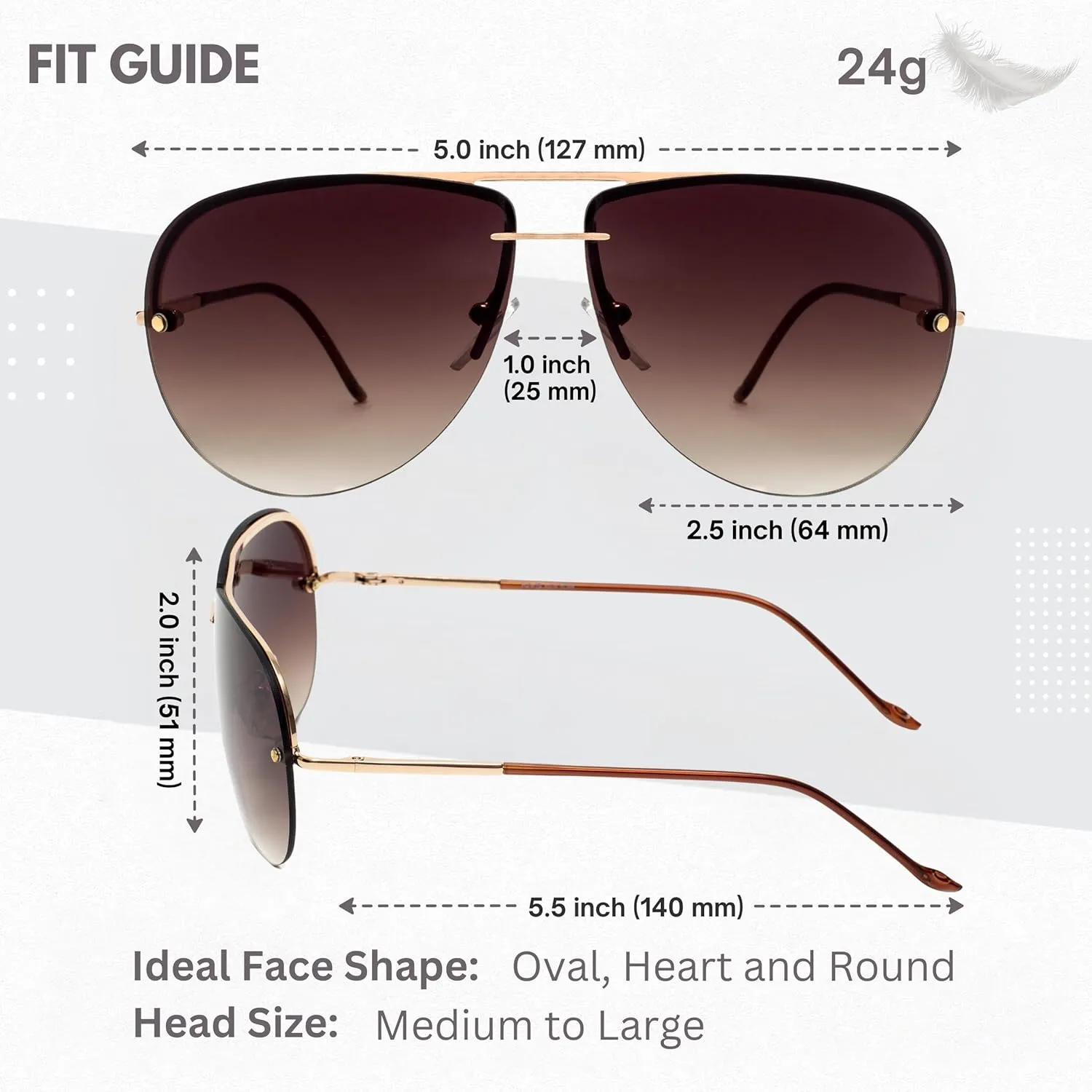 NYS Collection Aviator Sunglasses for Women & Men Medium Fit Thin Metal Frame Gradient Mirror Lenses with 100% UV Protection