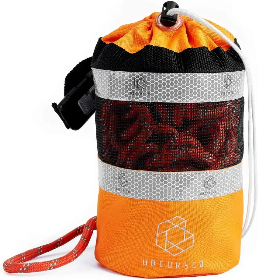 Obcursco Throw Bags for Water Rescue with Reflective Throw Rope, Floating Bag for Kayaking, Whitewater Boating, Rafting, Ice Fishing, Swimming (50ft-98ft)