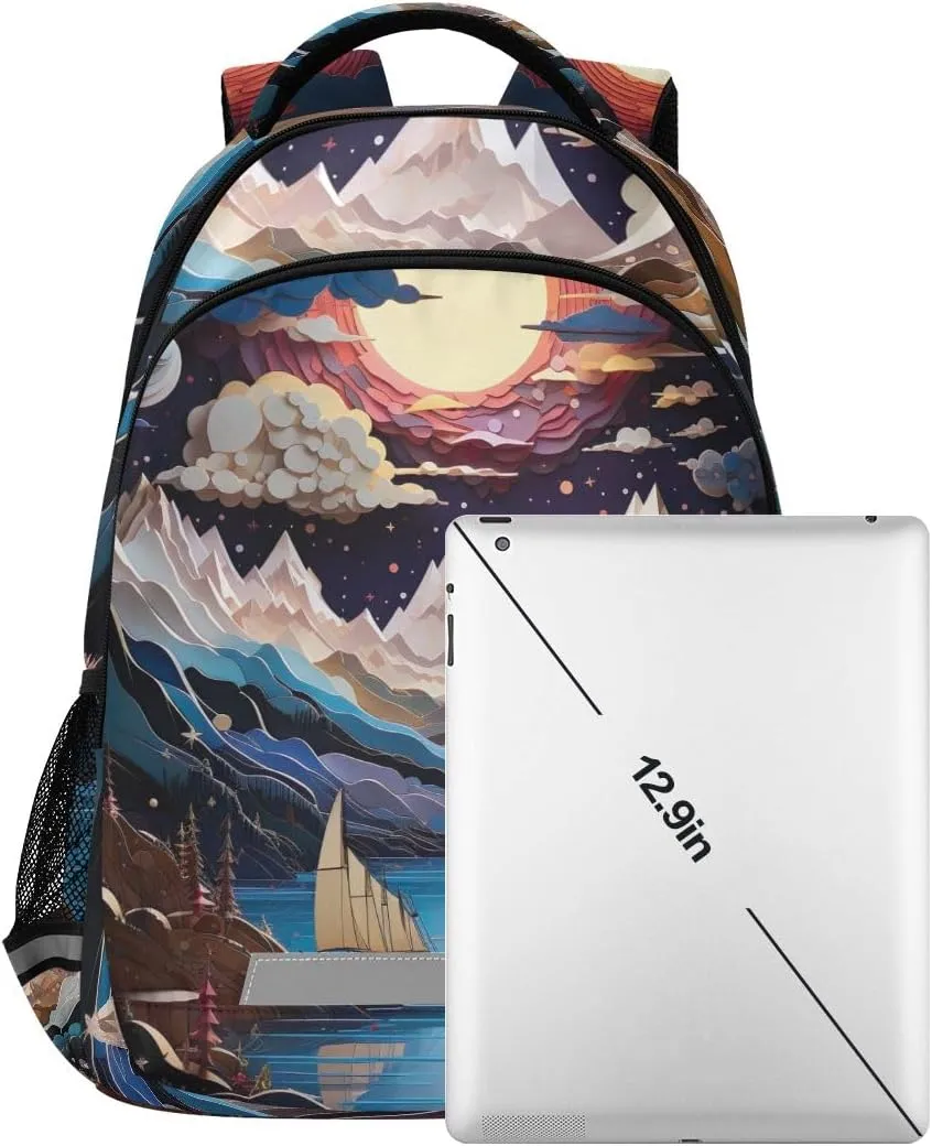 ODAWA Lake Oriental Mountains School Backpack for Boys 8 to 10 Years Old, Kids Backpack Purses for Girls 10-12