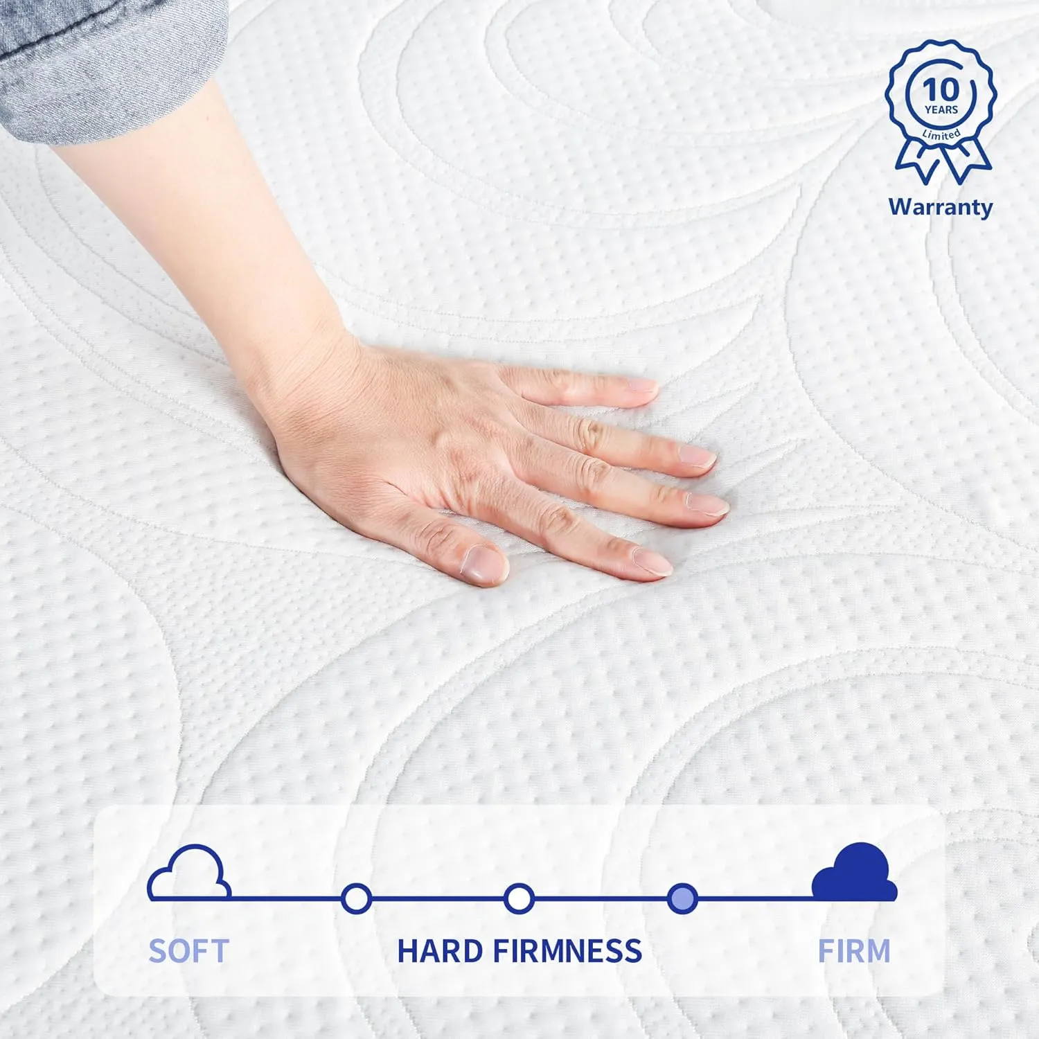 Olee Sleep Twin Mattress, 10 Inch Gel Memory Foam Mattress, Gel Infused for Comfort and Pressure Relief, CertiPUR-US Certified, Bed-in-a-Box, Medium Firm, Grey, Twin Size