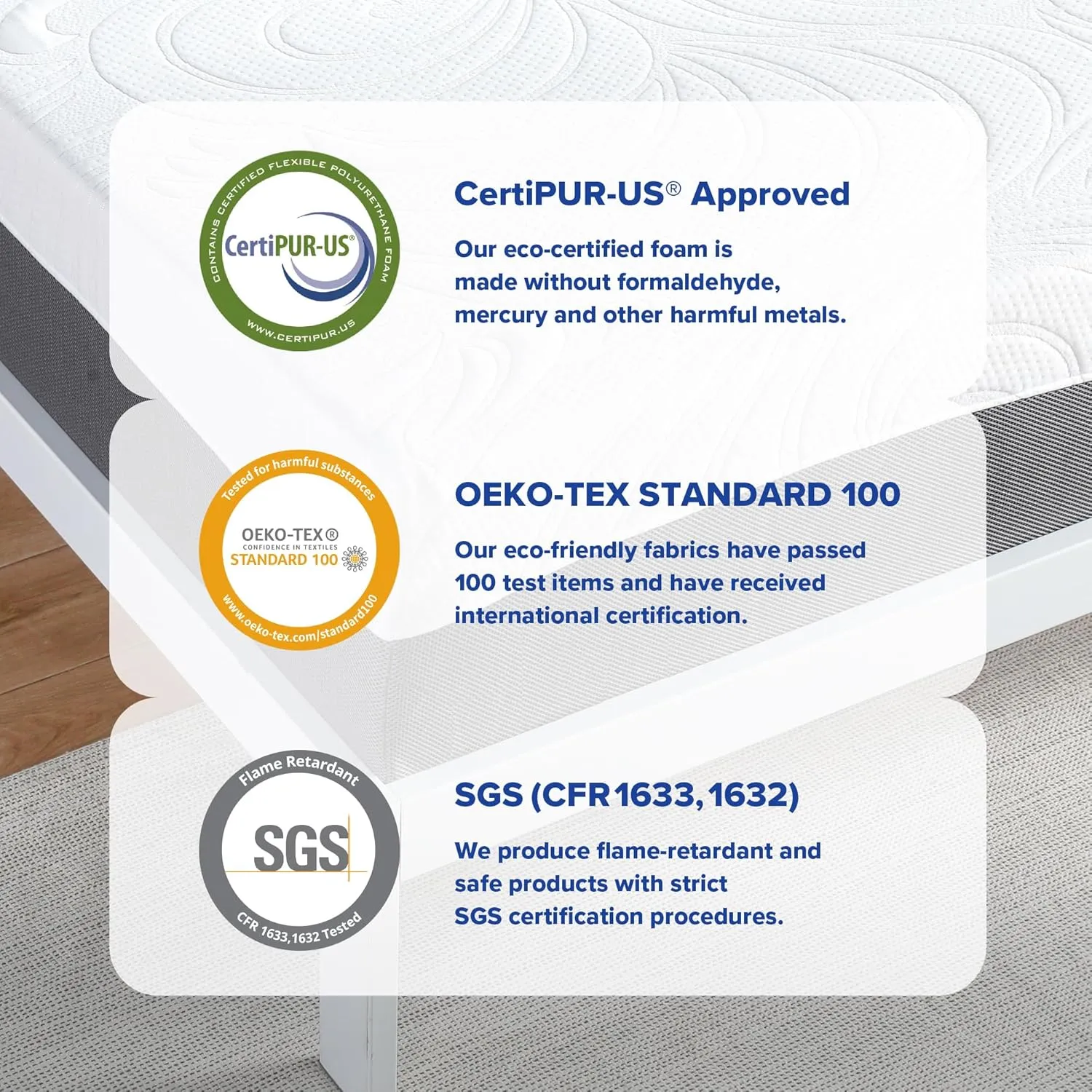 Olee Sleep Twin Mattress, 10 Inch Gel Memory Foam Mattress, Gel Infused for Comfort and Pressure Relief, CertiPUR-US Certified, Bed-in-a-Box, Medium Firm, Grey, Twin Size