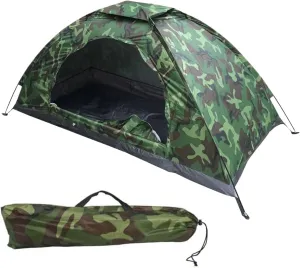 One Man Tent Waterproof ＆ Sun Resitant 1 Person Backpacking Tent Camouflage Patterns Hiking Lightweight Small Tents with Storage Bag Easy Setup for Camping Hiking 1 Man