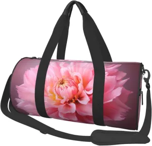 One pink flower Travel Duffle Bag for Men Women Sport Gym Bag Foldable Weekender Bag Carry on Overnight Bag for Travel Swimming Basketball