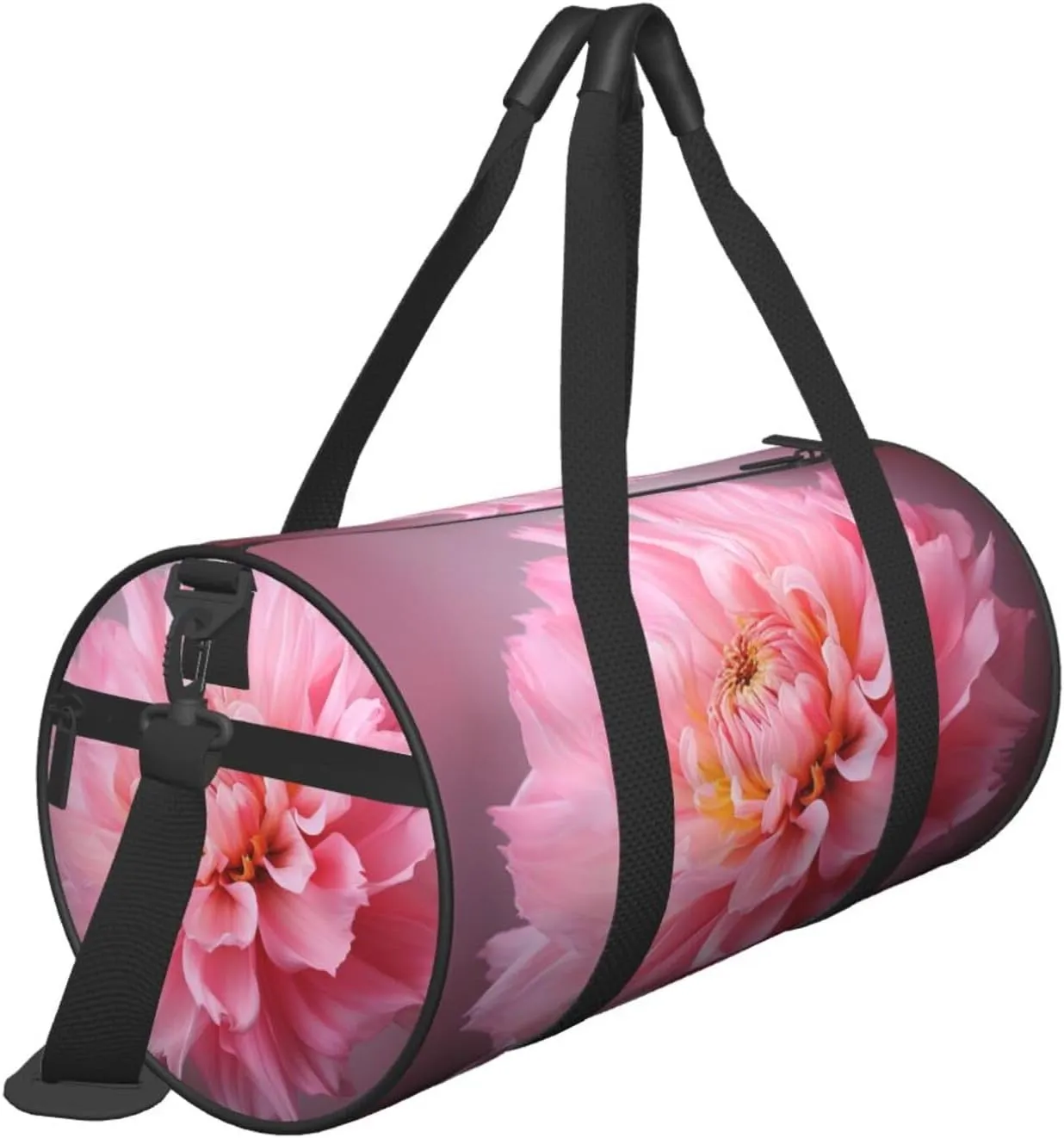 One pink flower Travel Duffle Bag for Men Women Sport Gym Bag Foldable Weekender Bag Carry on Overnight Bag for Travel Swimming Basketball