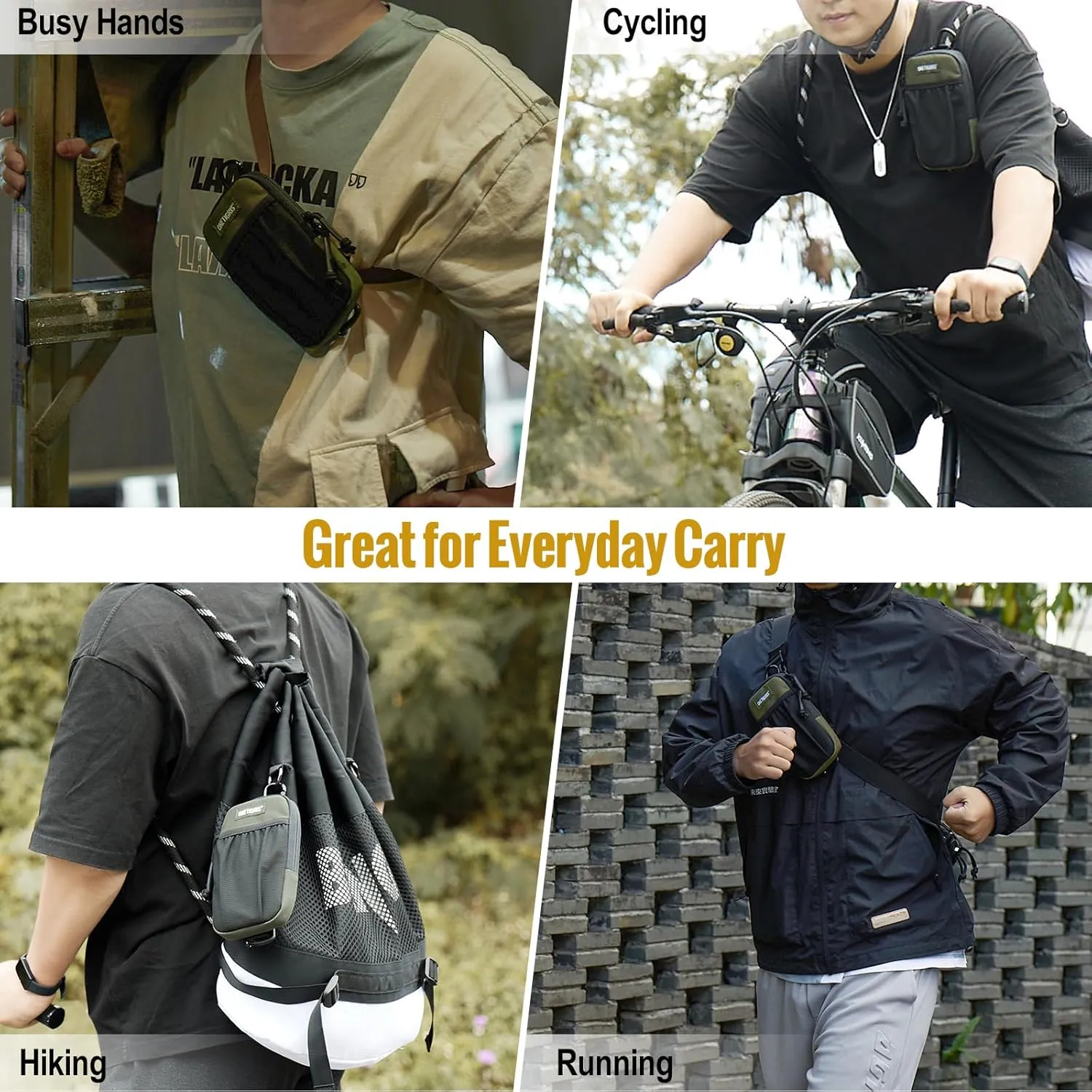 OneTigris Cell Phone Holster - Phone Belt Holder Molle Phone Pouch for Belt with Loop, Holds 4.7"-6.5" Phones in Black
