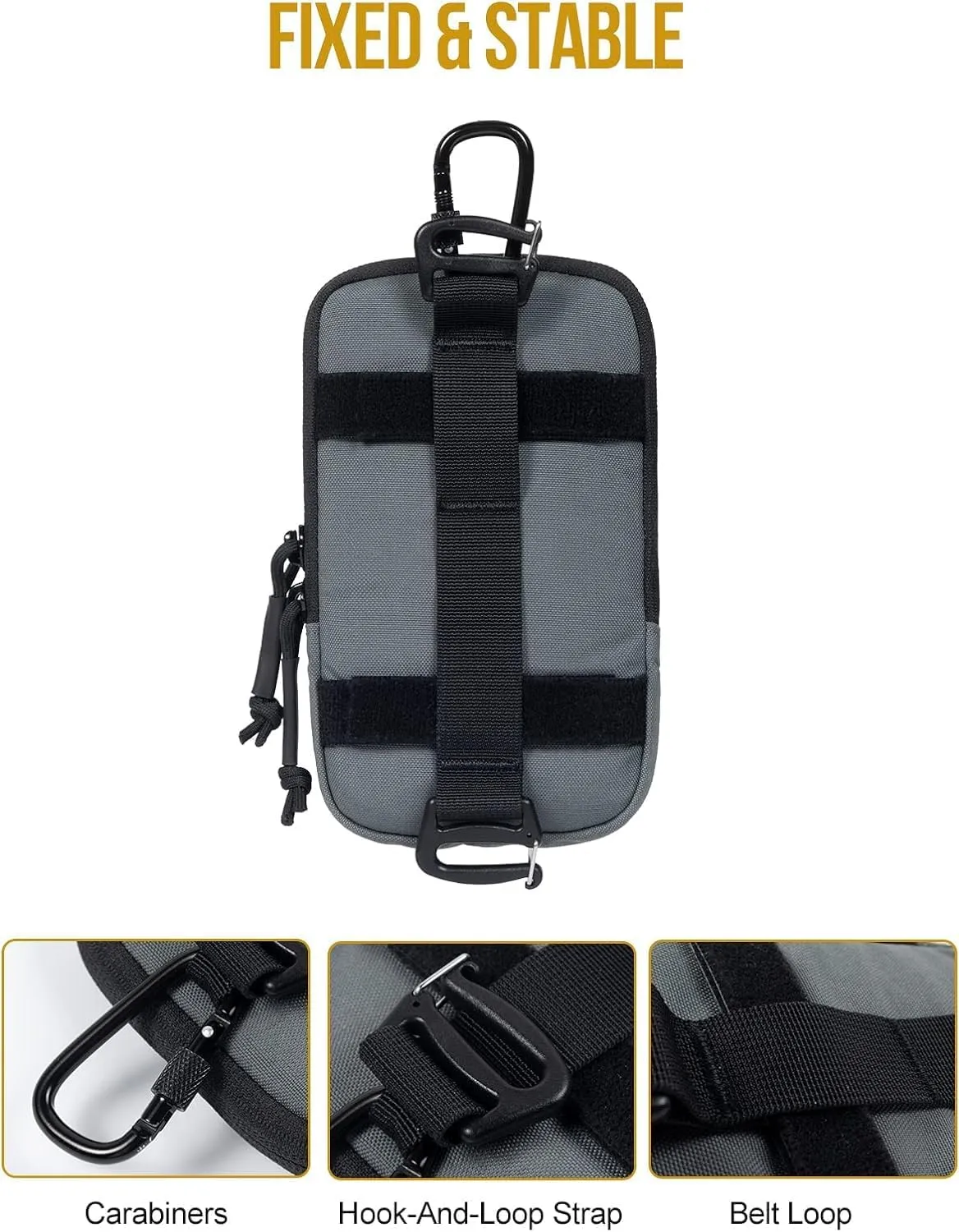 OneTigris Cell Phone Holster - Phone Belt Holder Molle Phone Pouch for Belt with Loop, Holds 4.7"-6.5" Phones in Black
