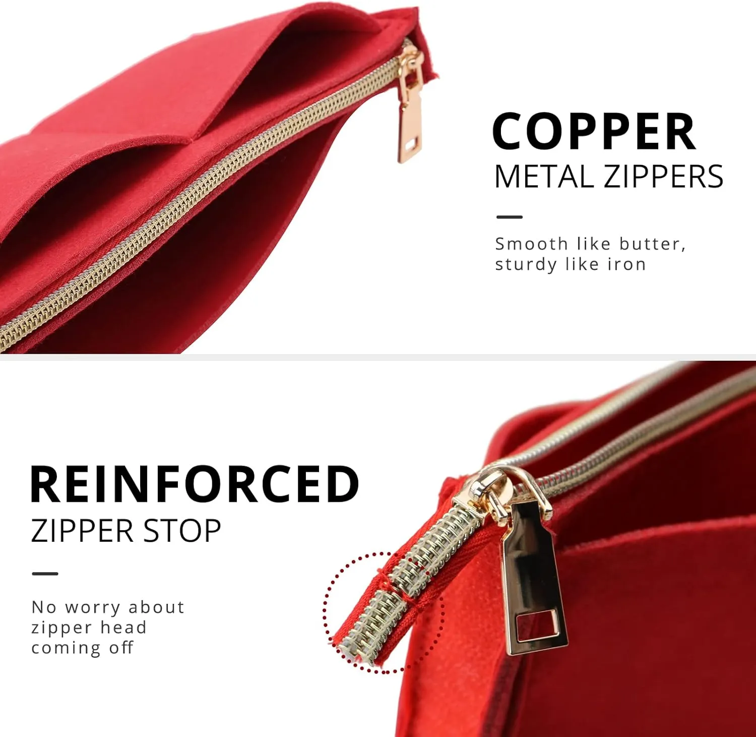 OPPOSHE Purse Organizer Insert for Handbags, Softened Felt Bag Insert Organizer for Tote, Compatible with LV, Coach, MK, Kate Spade, Goyard, Longchamp (Red, Medium)