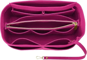 OPPOSHE Purse Organizer Insert for Handbags, Softened Felt Bag Insert Organizer for Tote, Compatible with LV, Coach, MK, Kate Spade, Goyard, Longchamp (Rosy, Large)