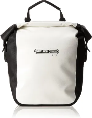 Ortlieb Front-Roller City Front Pannier: Pair; White/Black