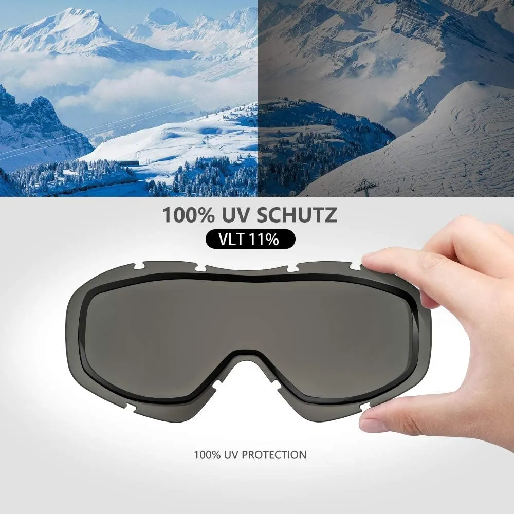 OutdoorMaster OTG Ski Goggles - Over Glasses Ski/Snowboard Goggles for Men, Women & Youth - 100% UV Protection