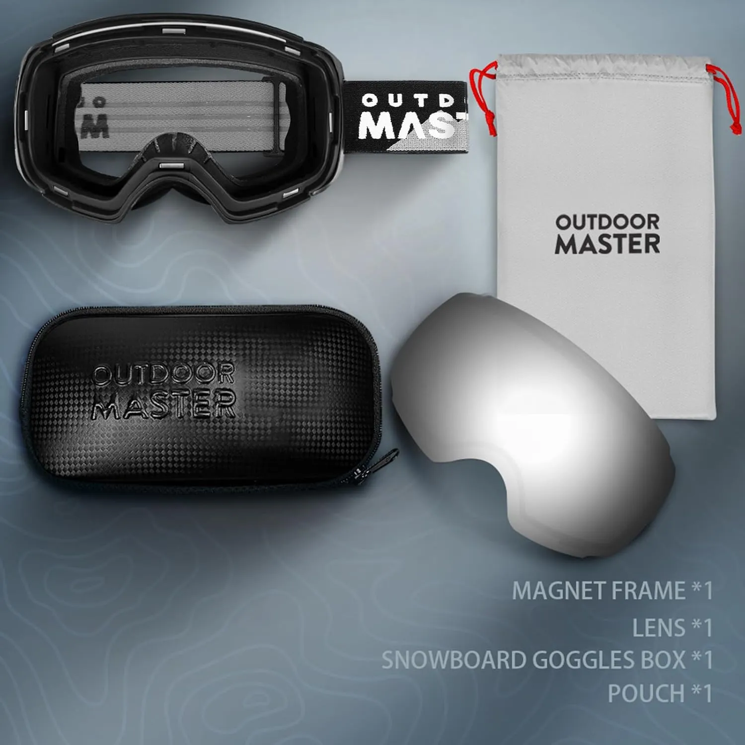 OutdoorMaster Ski Goggles PRO - Frameless, Interchangeable Lens 100% UV400 Protection Snow Goggles for Men & Women