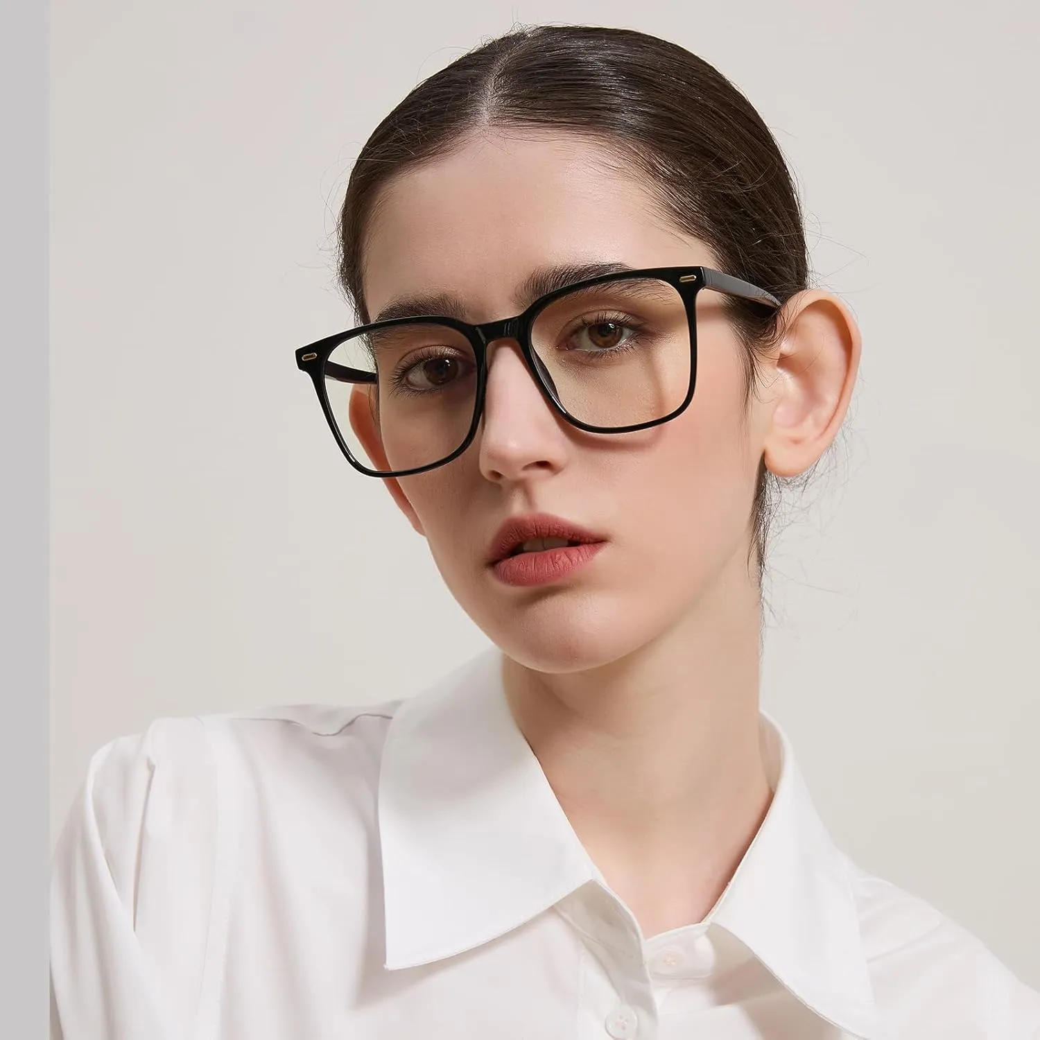 Oversized Square Blue Light Blocking Glasses for Women Men, Anti-Fatigue Computer Monitor Gaming Glasses Reduce Eye Strain(Black)