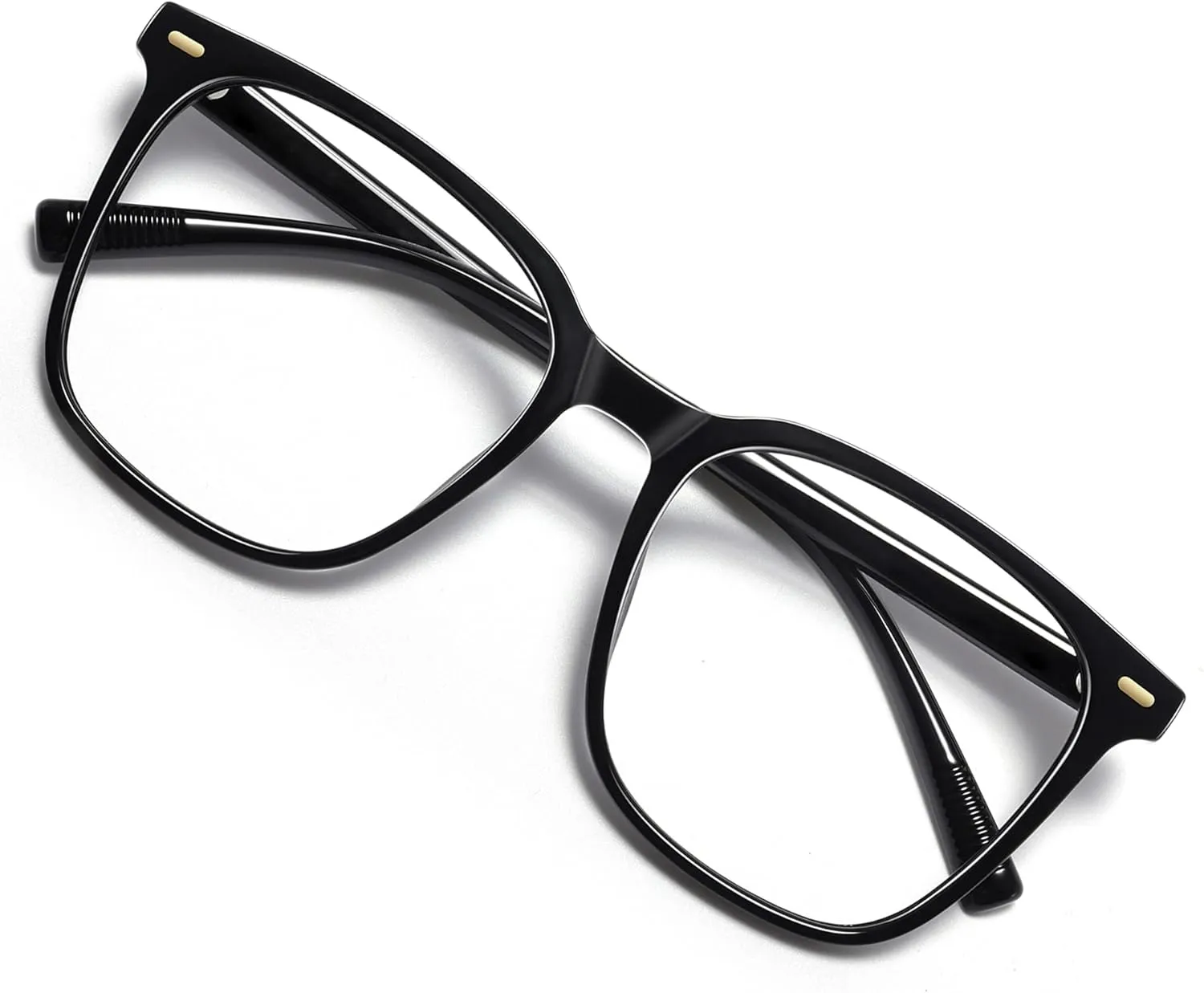 Oversized Square Blue Light Blocking Glasses for Women Men, Anti-Fatigue Computer Monitor Gaming Glasses Reduce Eye Strain(Black)
