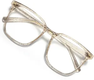 Oversized Square Blue Light Blocking Glasses for Women Men, Anti-Fatigue Computer Monitor Gaming Glasses Reduce Eye Strain(Pearl Champagne)