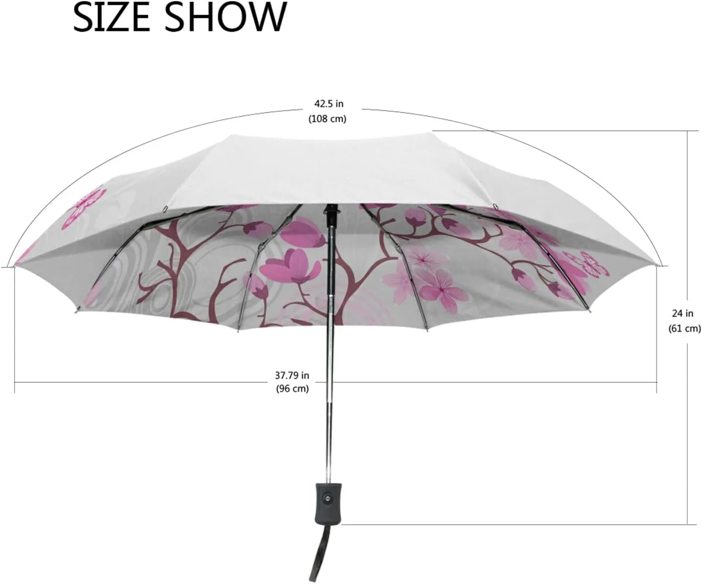 Oyihfvs Automatic Windproof Waterproof Umbrella, Folding Umbrella Reinforced Portable Automatic Compact Anti-UV Sun rain Auto Open/Close