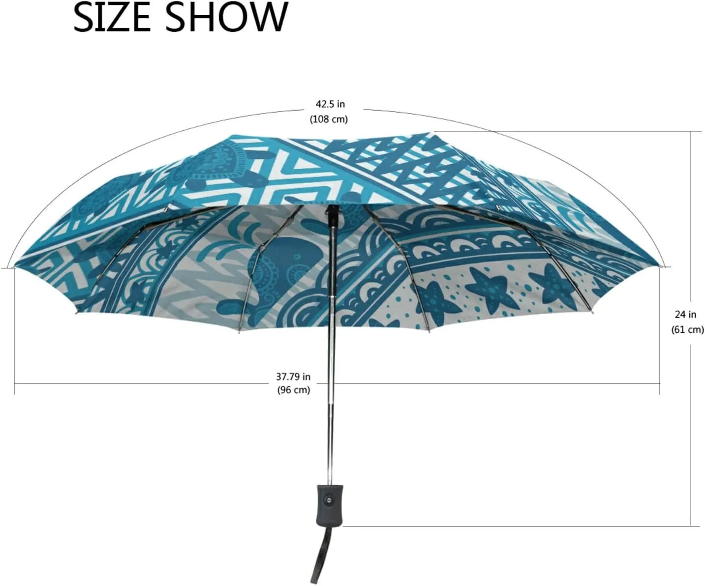 Oyihfvs Automatic Windproof Waterproof Umbrella, Folding Umbrella Reinforced Portable Automatic Compact Anti-UV Sun rain Auto Open/Close
