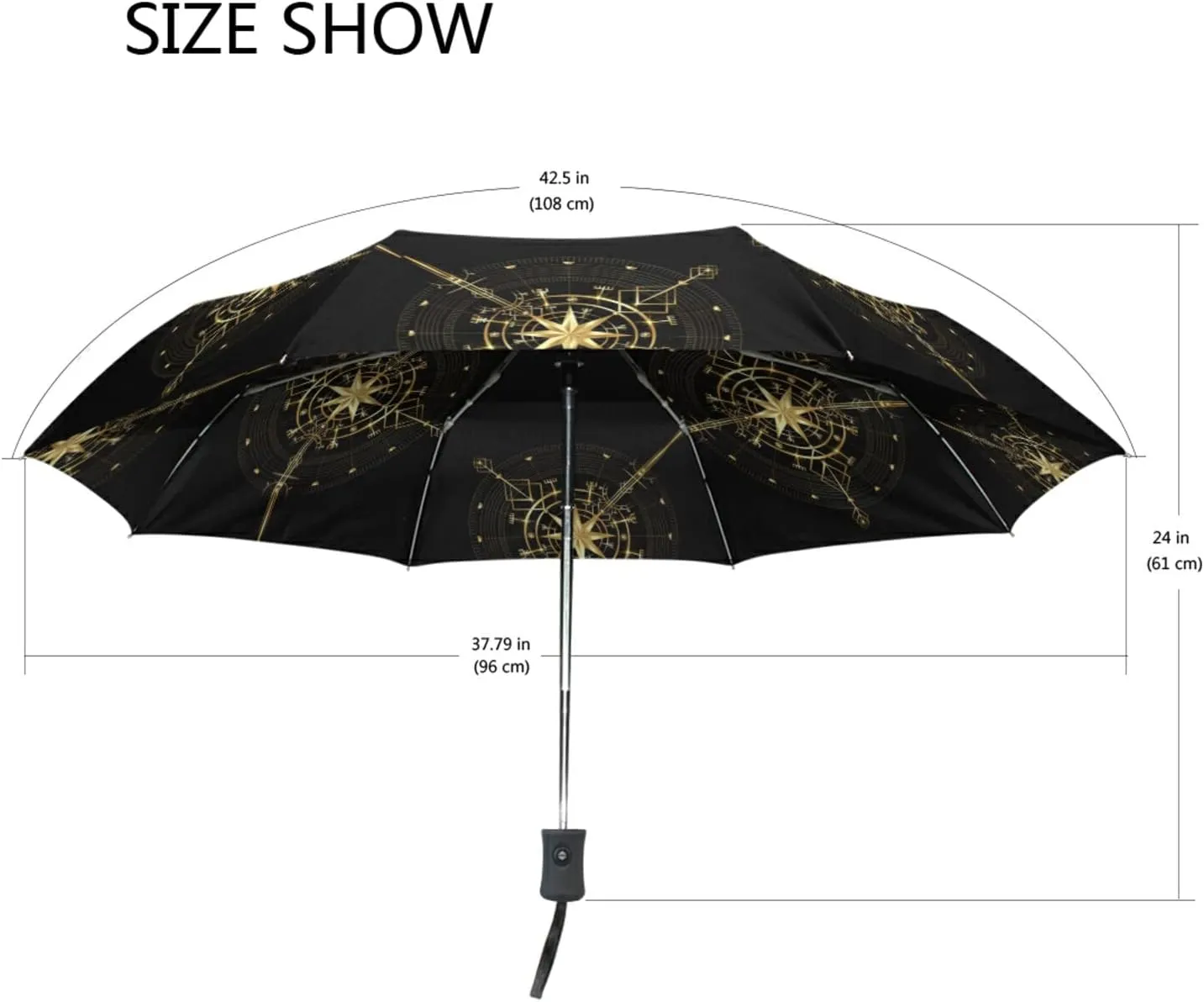 Oyihfvs Automatic Windproof Waterproof Umbrella, Folding Umbrella Reinforced Portable Automatic Compact Anti-UV Sun rain Auto Open/Close
