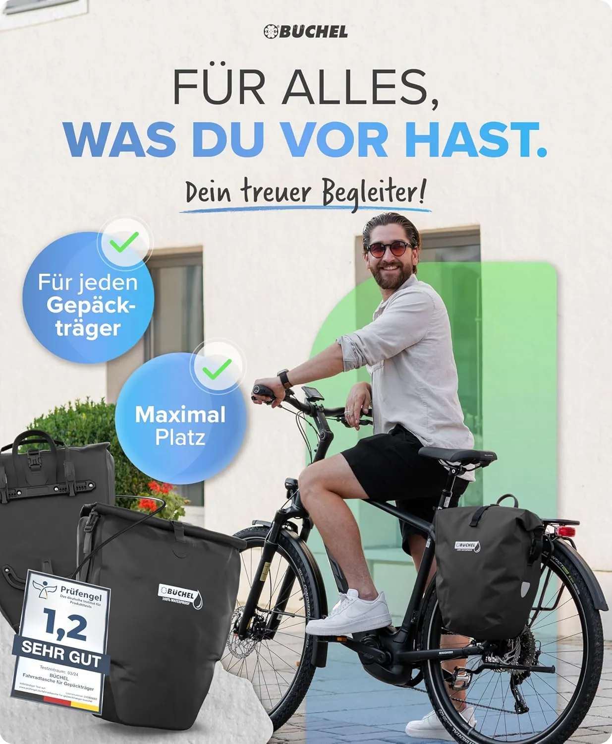 Pannier Rack Bag 26L Volume I Large Capacity Bike Bag 100% Waterproof, Bicycle Panniers Rear Rack Bag for Grocery Touring Cycling I Big Rear Bag, Bike Saddle Bag, Commuter Long Cycling Trip