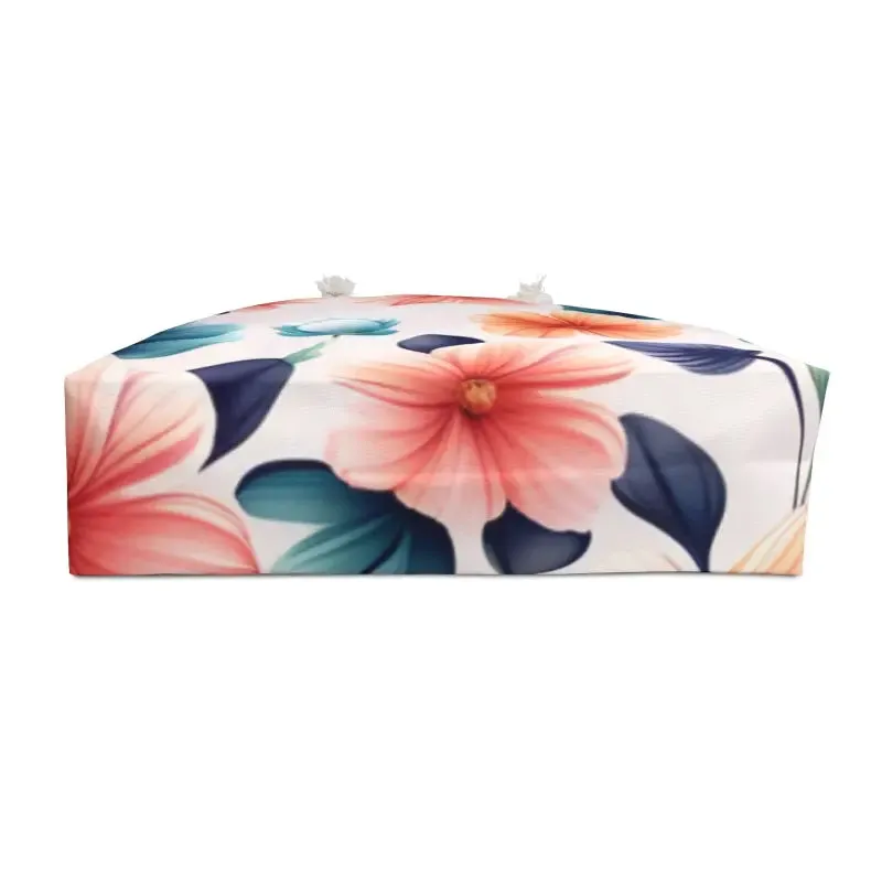 Pastel Flowers Oversized Polyester Weekender Bag