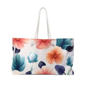 Pastel Flowers Oversized Polyester Weekender Bag